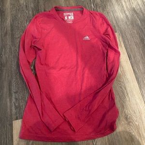 Pink adidas long sleeved running shirt